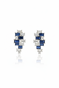 Blue Sapphire and Diamond Earrings