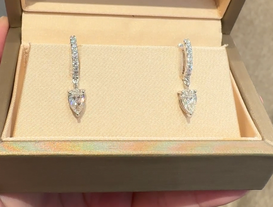 Aris Pear-shaped Diamond Hanging Earrings