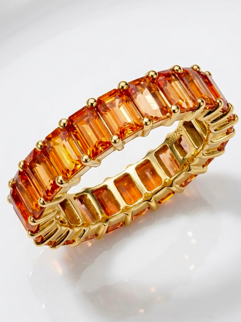 Senna Orange Sapphire Ring