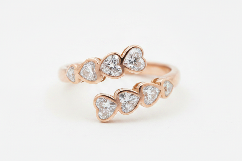 Love Enchanted Heart Shaped Diamond Bypass Ring