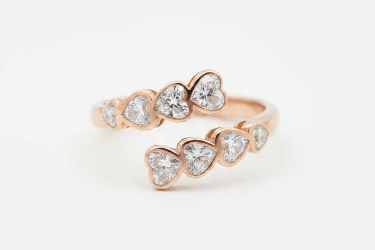 Love Enchanted Heart Shaped Diamond Bypass Ring