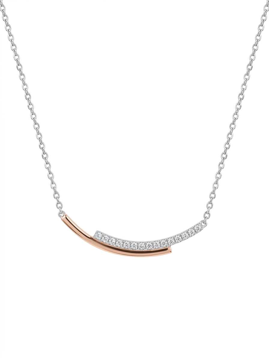 Thea Curved Bar Diamond Necklace
