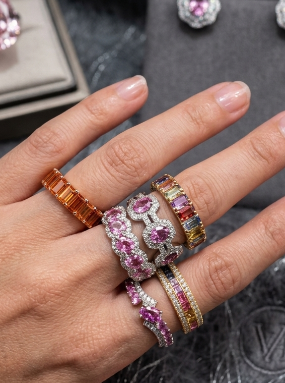 Senna Orange Sapphire Ring