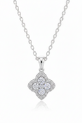 Fortuna Clover Halo Diamond Necklace