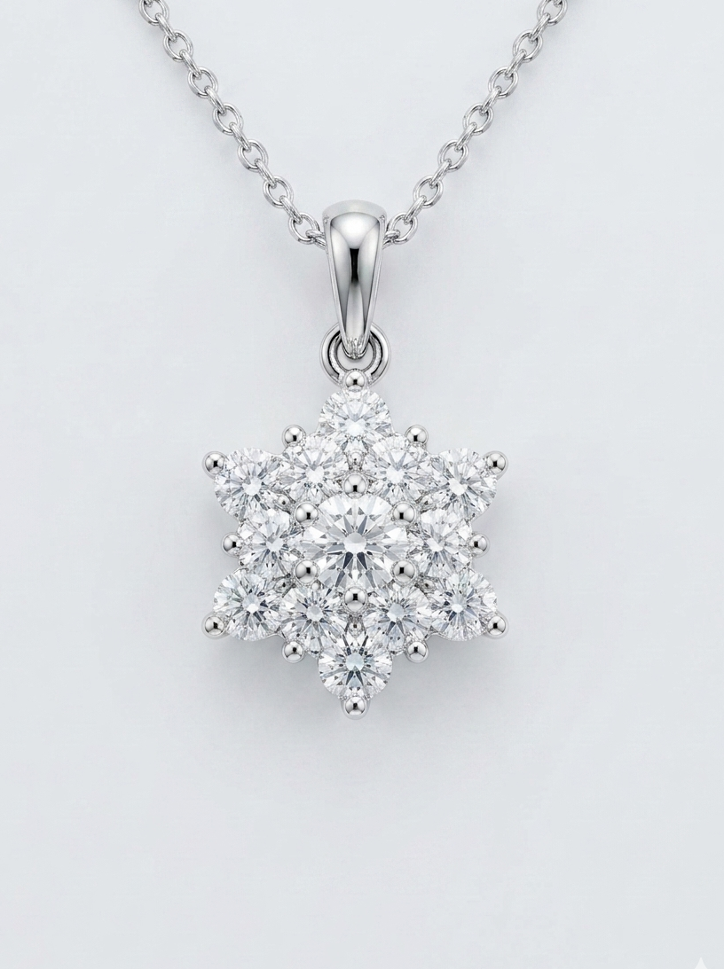 Icy Petal Diamond Necklace