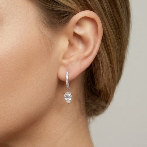 Aris Pear-shaped Diamond Hanging Earrings
