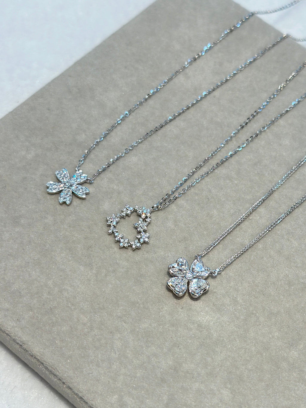 Fortuna Clover Heart Shaped Diamond Necklace