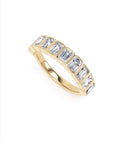 Donna Bezel Set Emerald Cut Half Eternity Diamond Ring