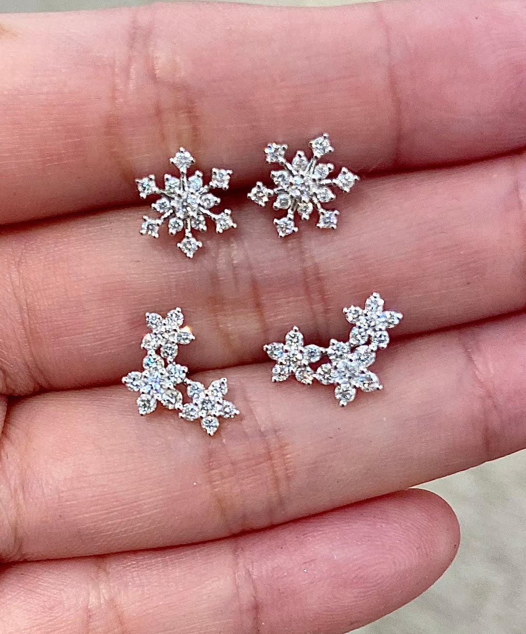 Aura Bloom Trinity Diamond Earrings