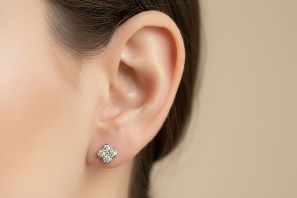 Fortuna Clover Petite Diamond Earrings