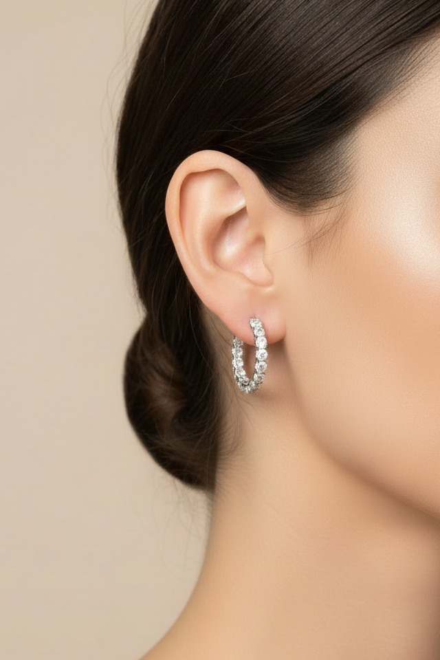 Eternelle Diamond Hoop Earrings