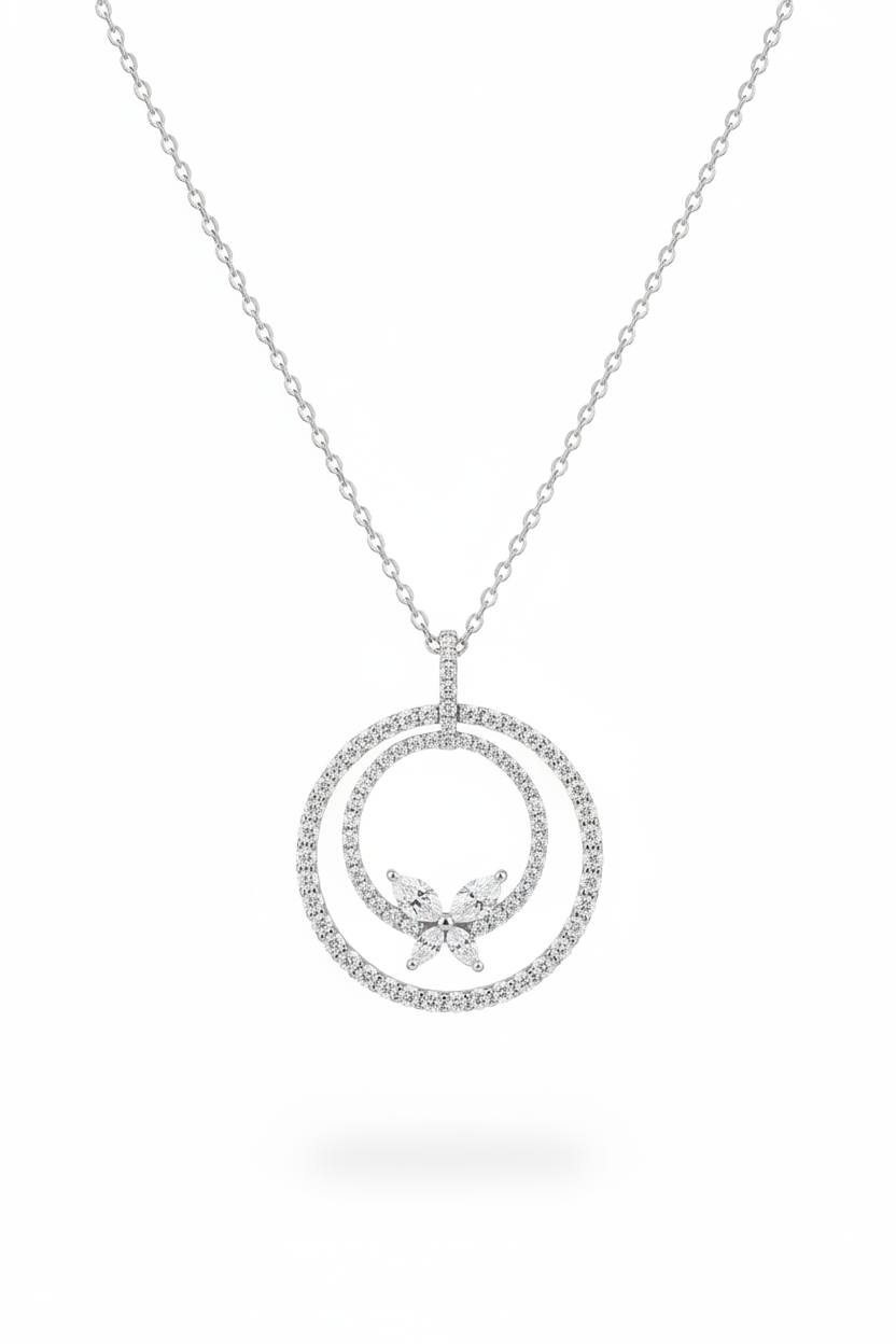 Gardenia Butterfly Diamond Necklace- Luxury Edition