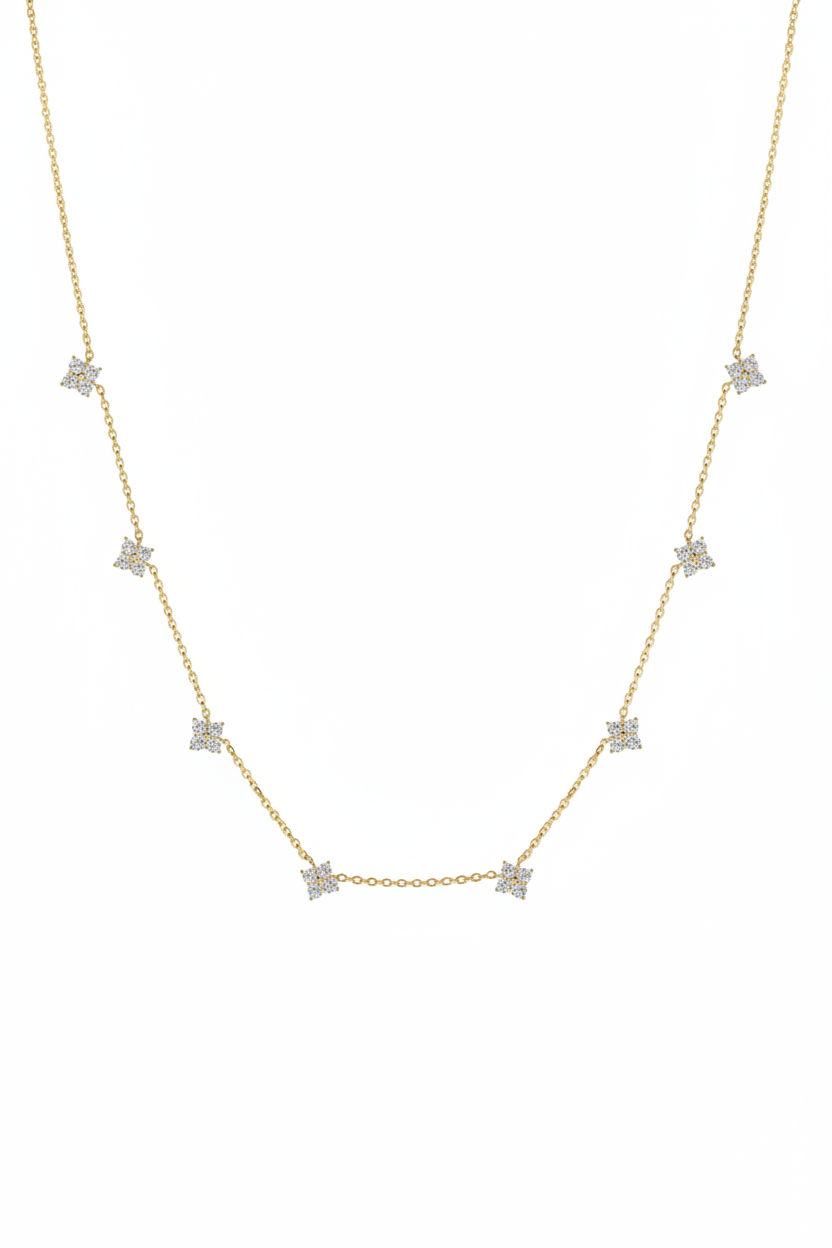 Fortuna Clover Petite Diamond Necklace