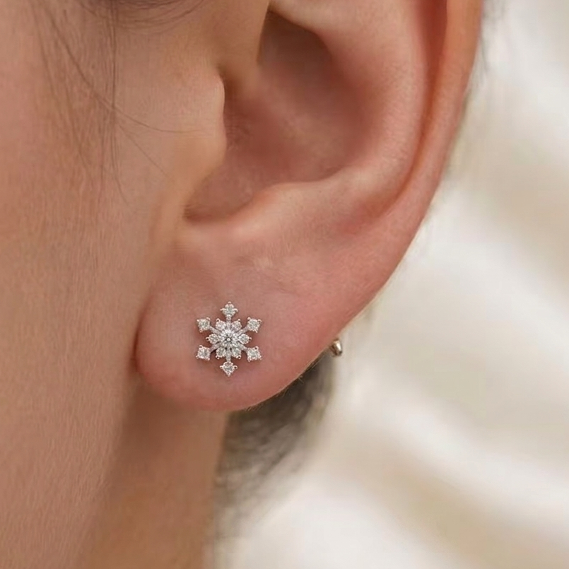 Icy Petal Diamond Earrings