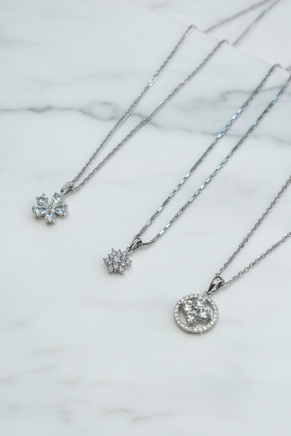 Aura Bloom Pear Shaped Diamond Necklace