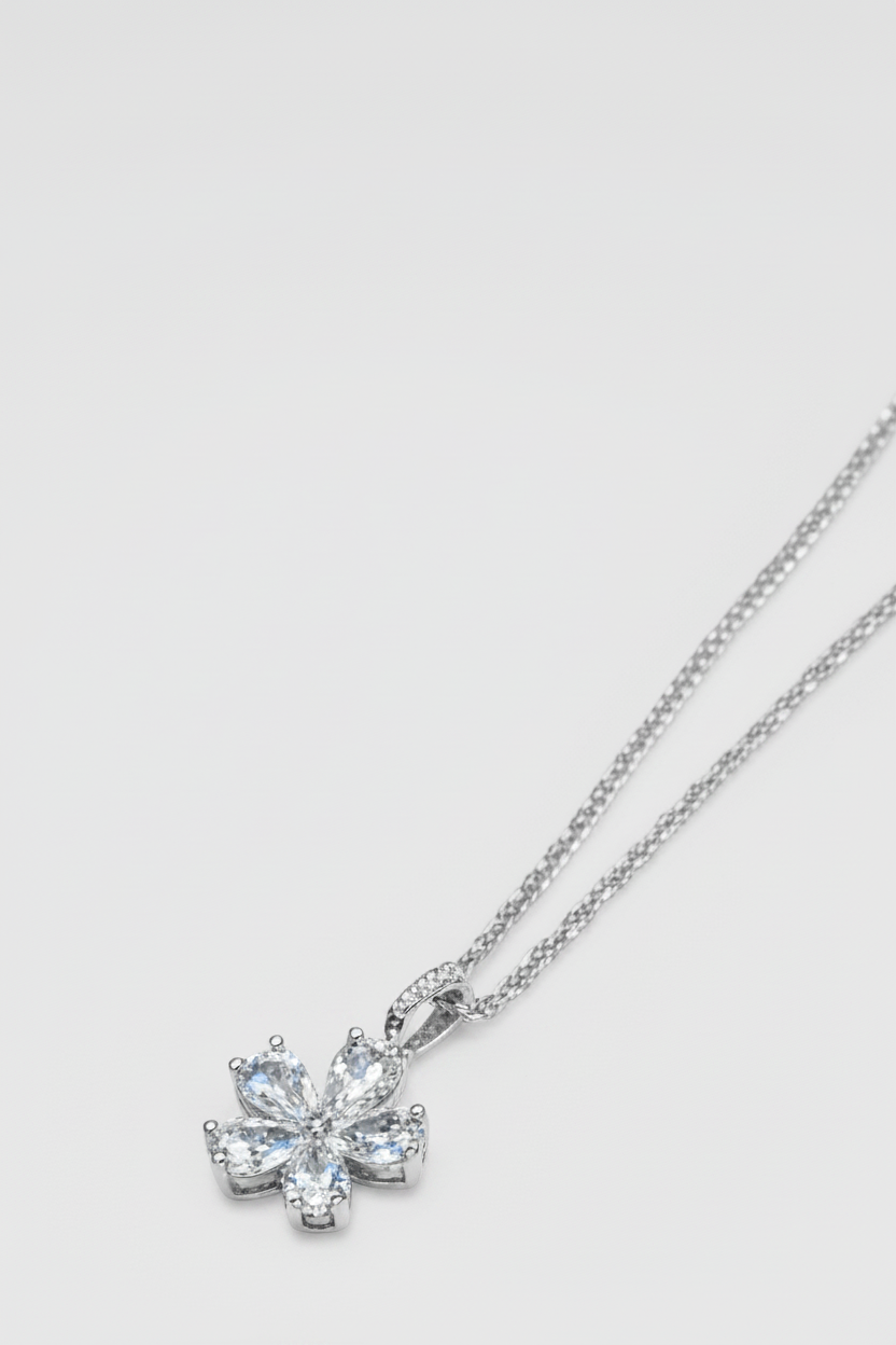 Aura Bloom Pear Shaped Diamond Necklace