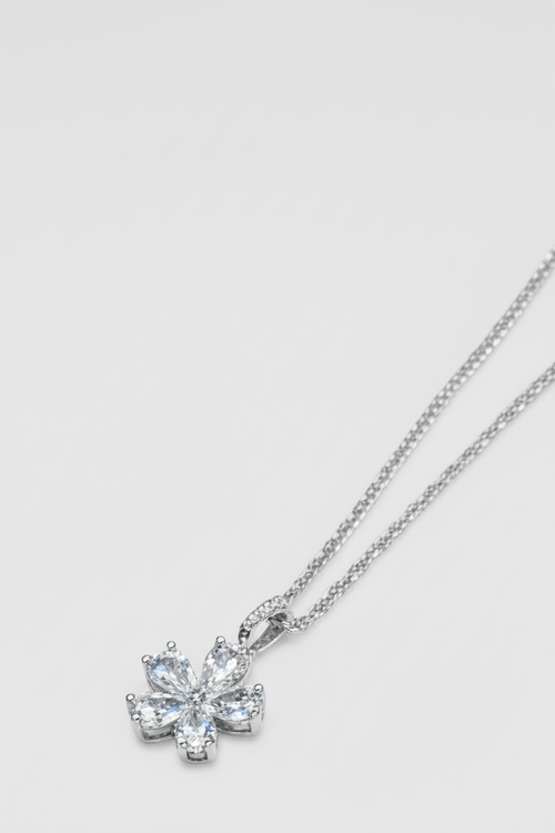 Aura Bloom Pear Shaped Diamond Necklace
