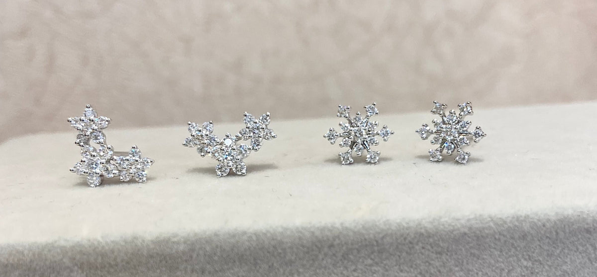 Aura Bloom Trinity Diamond Earrings