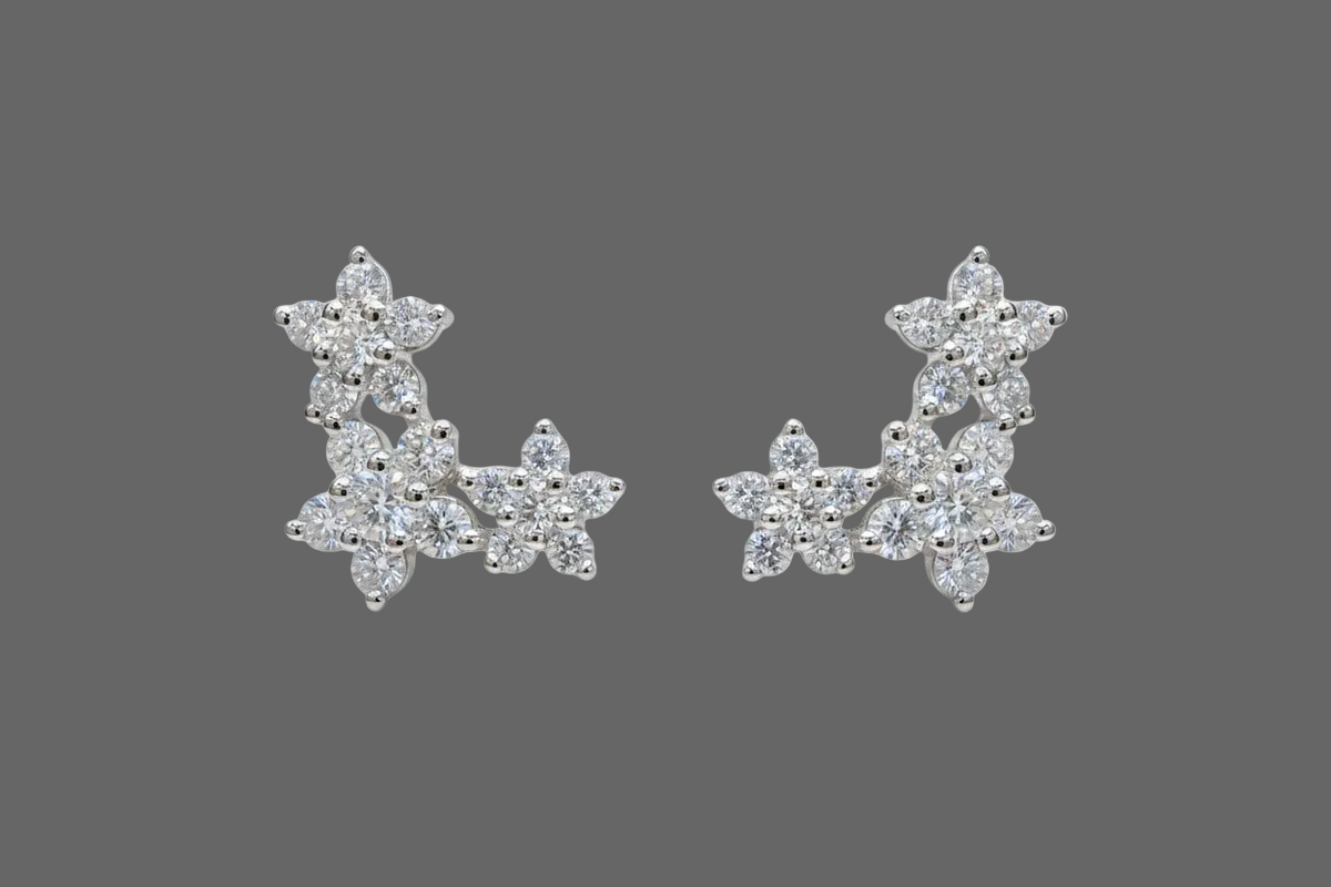 Aura Bloom Trinity Diamond Earrings