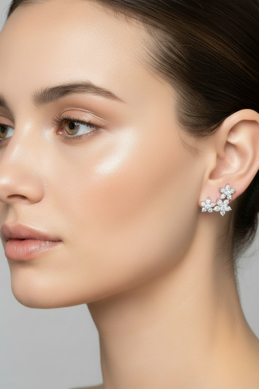 Aura Bloom Trinity Diamond Earrings