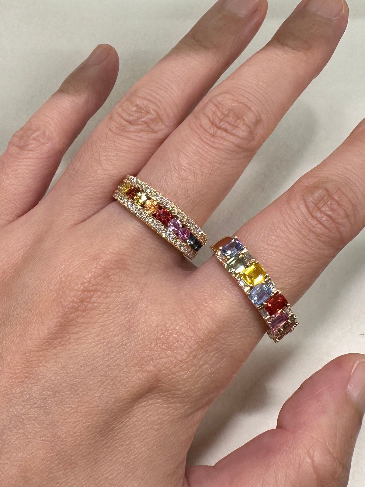 Palette Emerald cut Sapphire Ring
