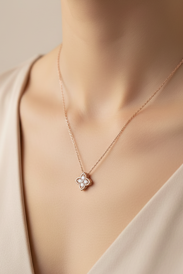 Fortuna Clover Diamond Necklace