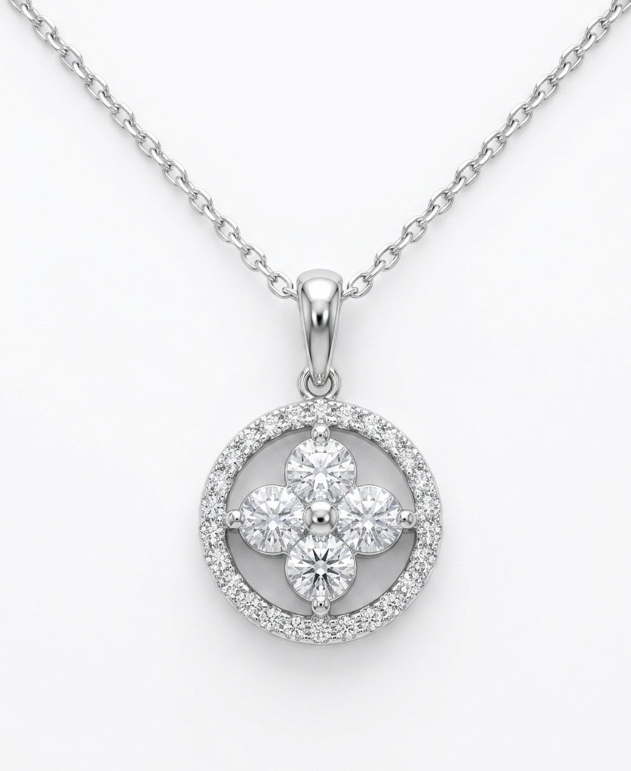 Fortuna Clover Embrasse Diamond Necklace