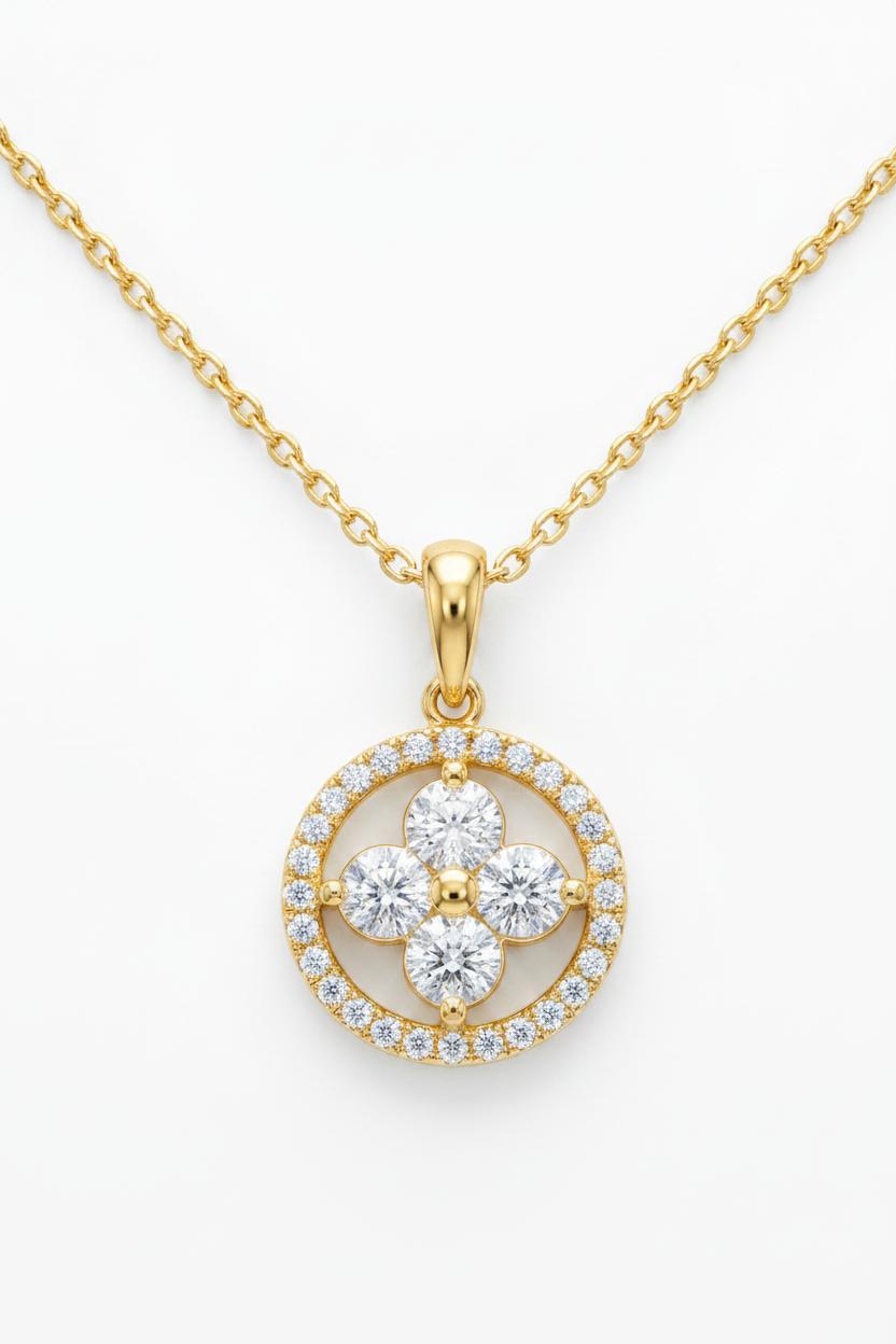 Fortuna Clover Embrasse Diamond Necklace