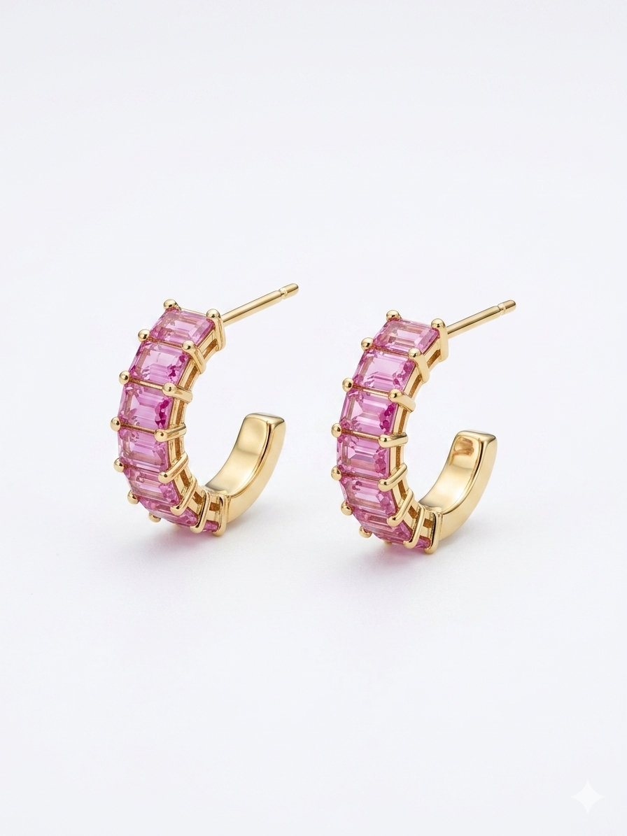 Senna Pink Sapphire Earrings