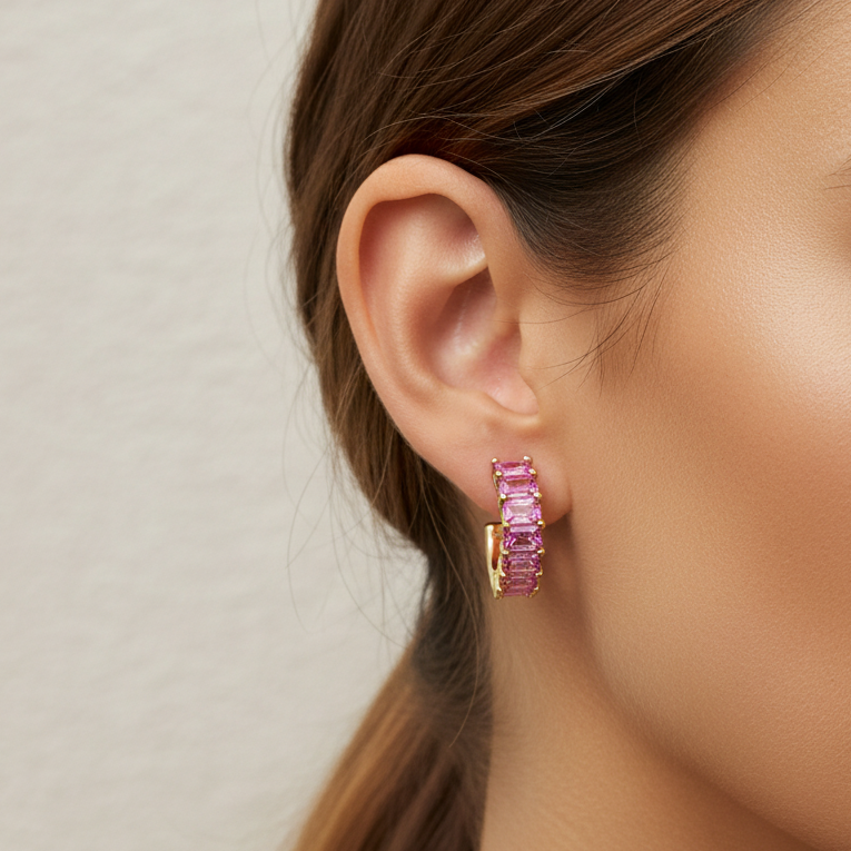 Senna Pink Sapphire Earrings