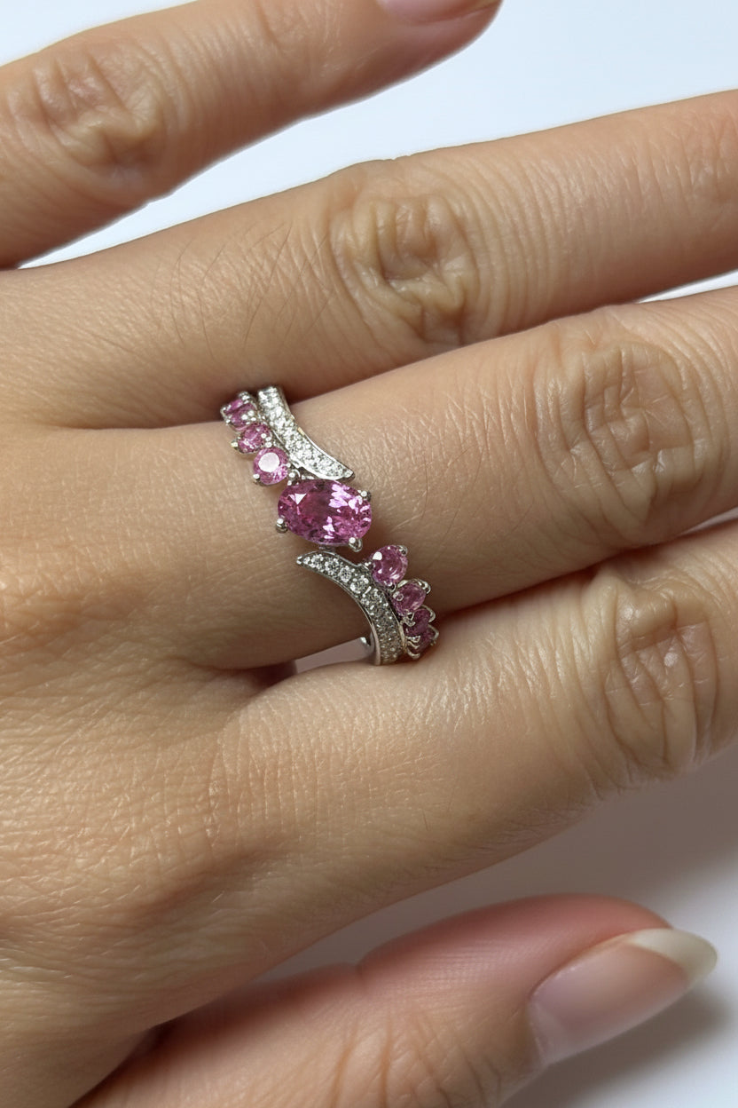 Aris Pink Sapphire and Diamond Ring