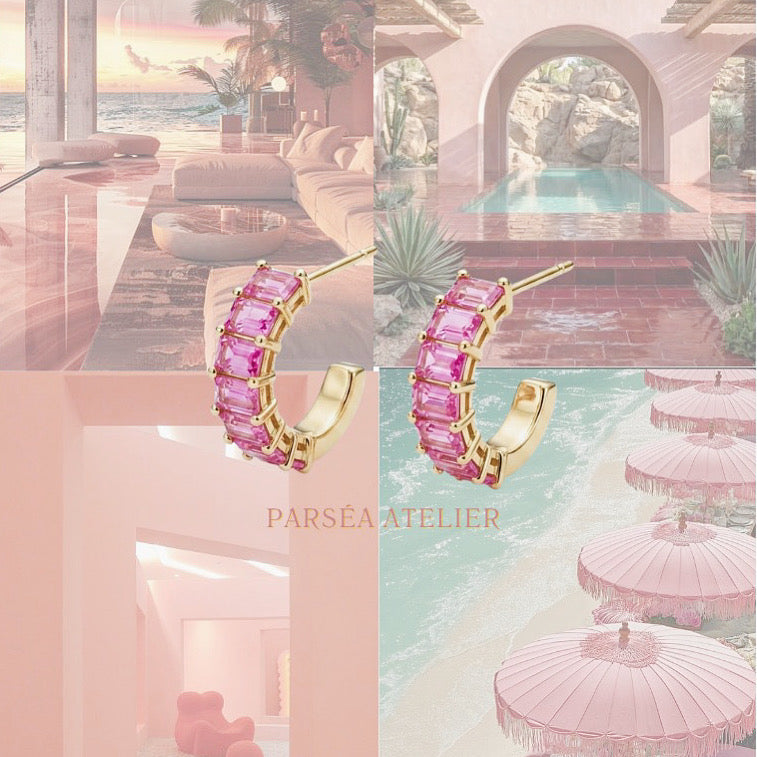 Senna Pink Sapphire Earrings