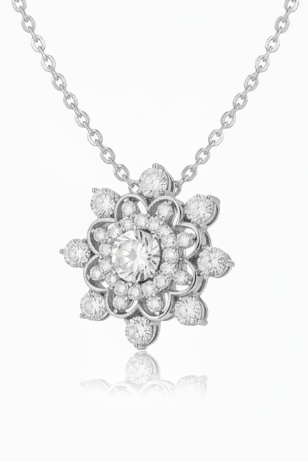 Icy Petal Large Diamond Necklace -Luxury Edition