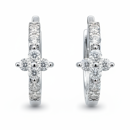 Fortuna Clover Diamond Hoops — centred square product image