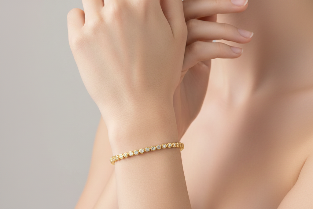 Donna Bezel Set Round Brilliant Diamond Bracelet