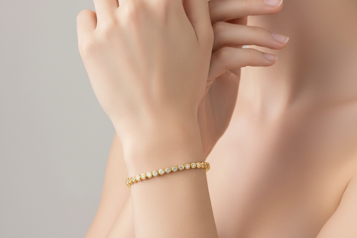 Donna Bezel Set Round Brilliant Diamond Bracelet