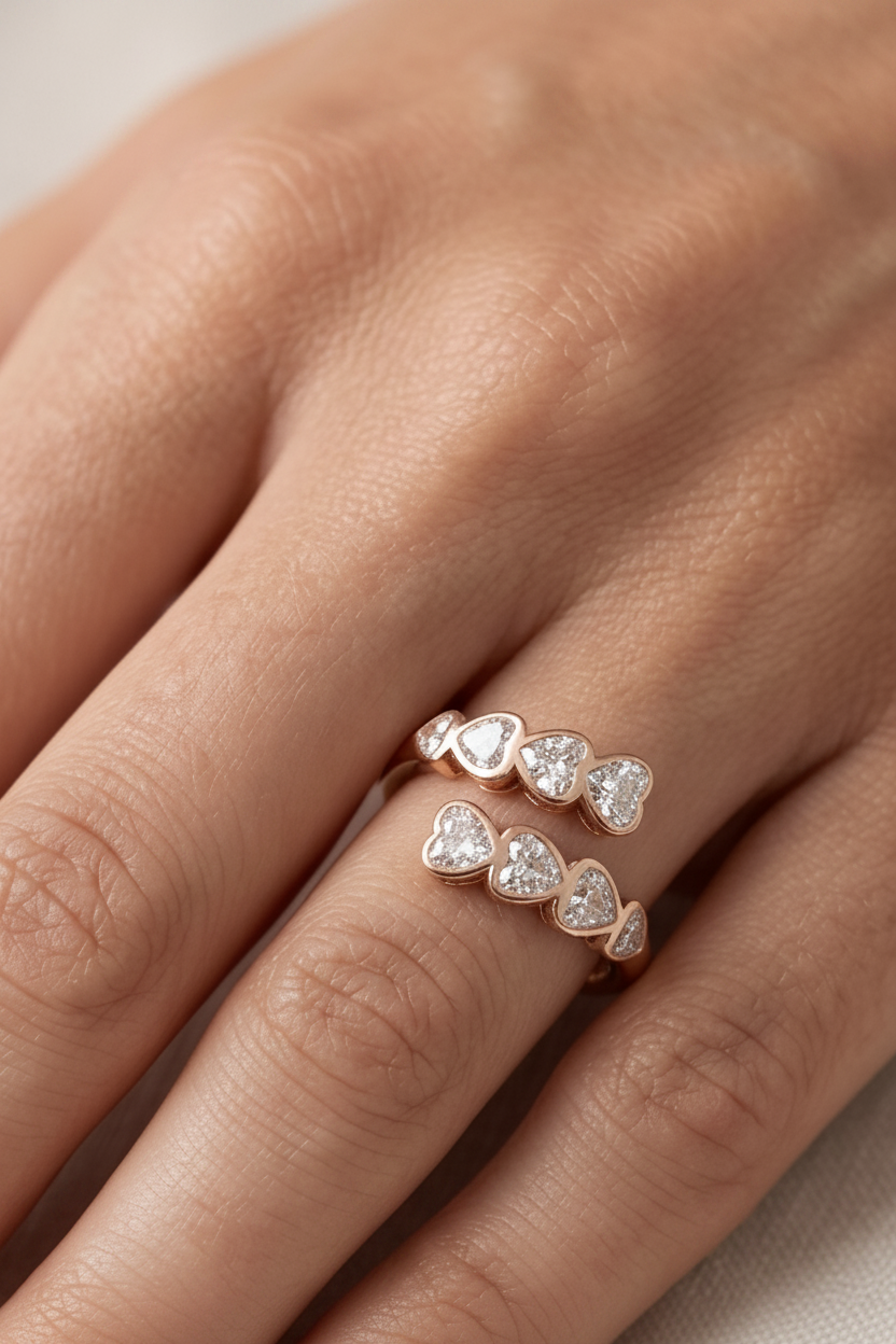 Love Enchanted Heart Shaped Diamond Bypass Ring