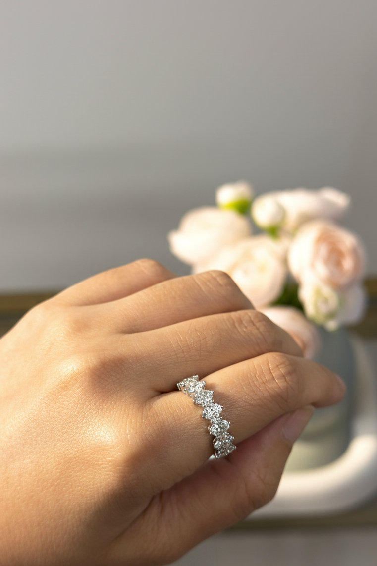 Icy Petal Diamond Ring
