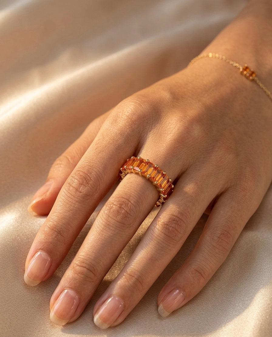 Senna Orange Sapphire Ring