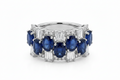 Blue Sapphire and Diamond Ring