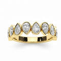 Donna Bezel Set Pear Shaped Inverted Half Eternity Diamond Ring