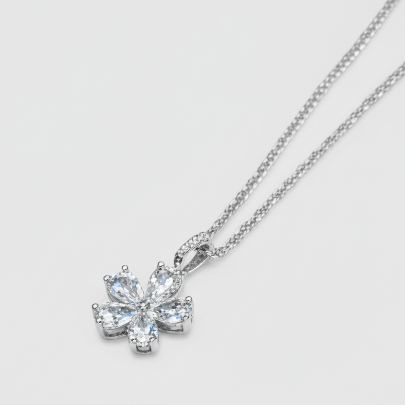 Aura Bloom Pear Shaped Diamond Necklace — centred square product image