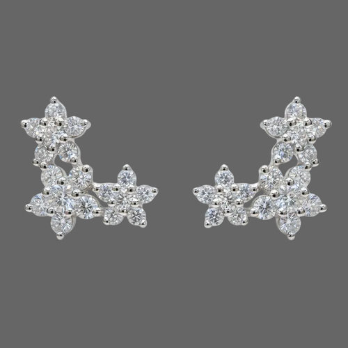 Aura Bloom Trinity Diamond Earrings — centred square product image
