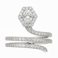 Cocktail Coil Ring with Hexgon Shaped Diamond — centred square product image