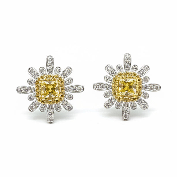 Tuscan Sun Yellow Diamond Earrings — centred square product image