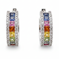 Palette Sapphire and Diamond Hoop Earrings — centred square product image