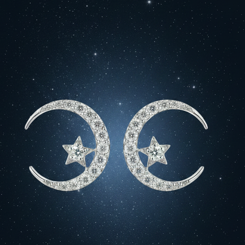 Celestial Moonlight Diamond Earrings — centred square product image