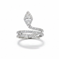 Cocktail Coil Ring with Kite Shaped Diamond — centred square product image